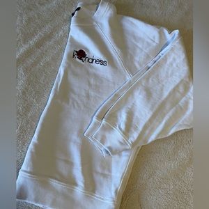 Like new! J. Crew “kindness” embriodered white sweatshirt 100% cotton